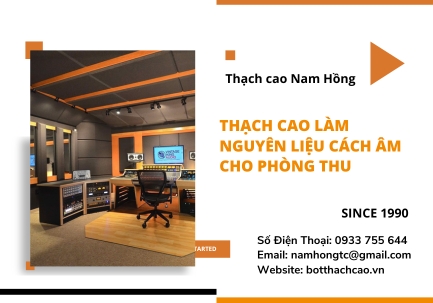 Thạch cao làm nguyên liệu cách âm cho phòng thu