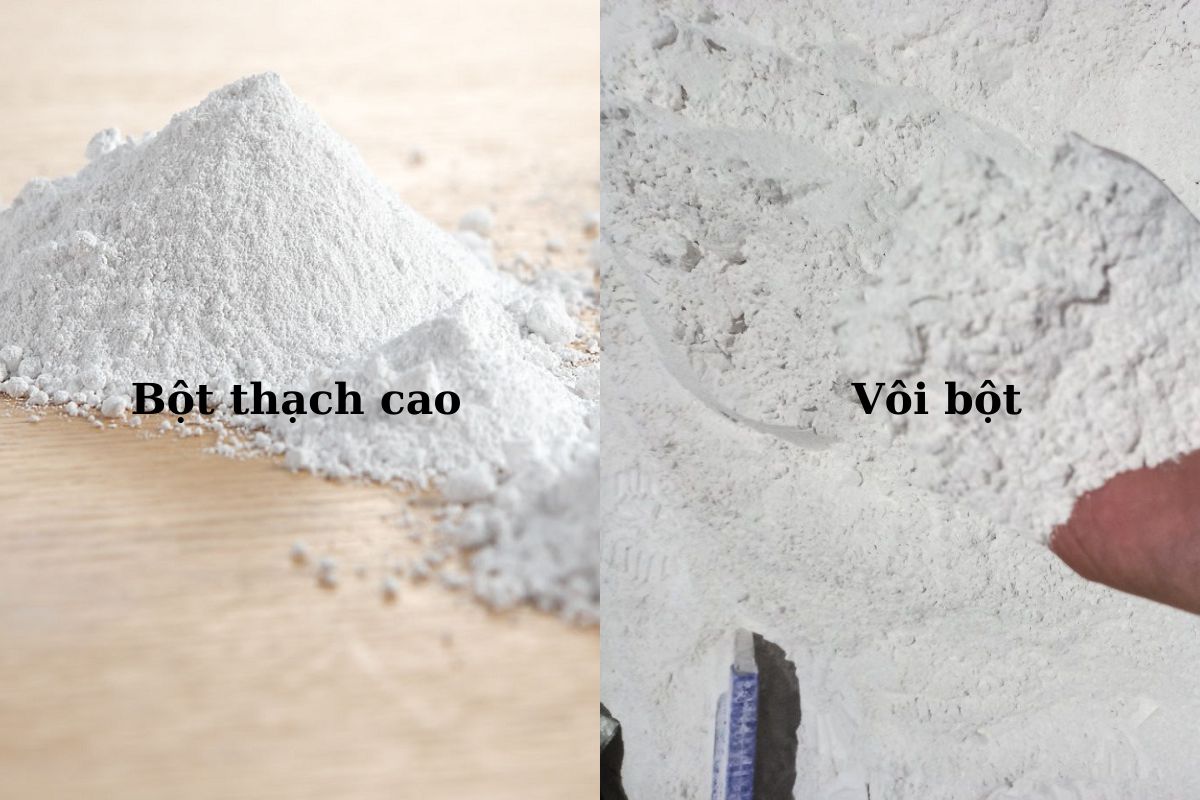 Tìm hiểu điểm giống và khác nhau giữa bột thạch cao và vôi bột