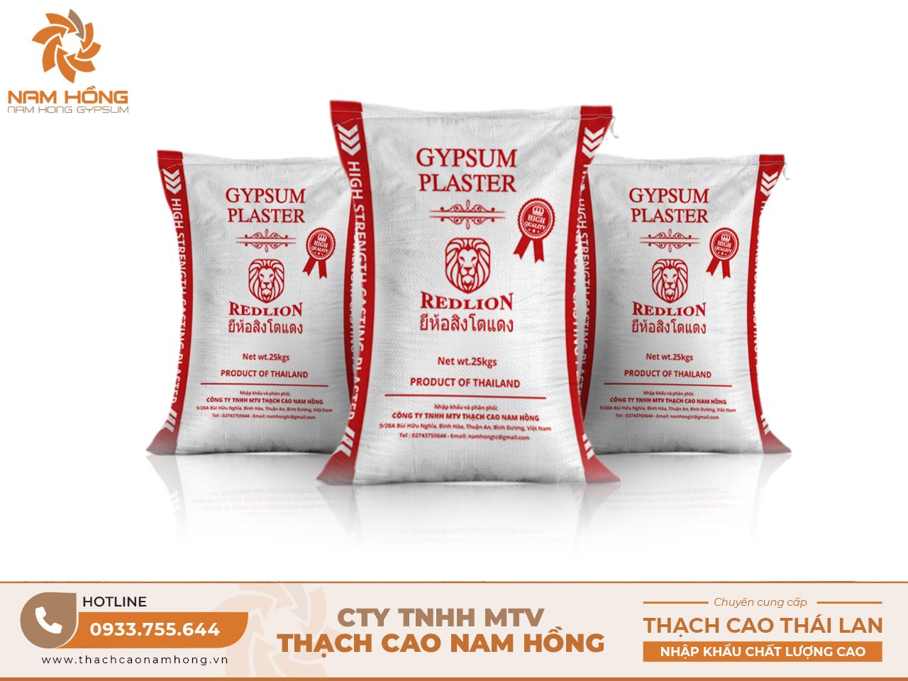 Bột thạch cao Thái Lan Red Lion là gì?